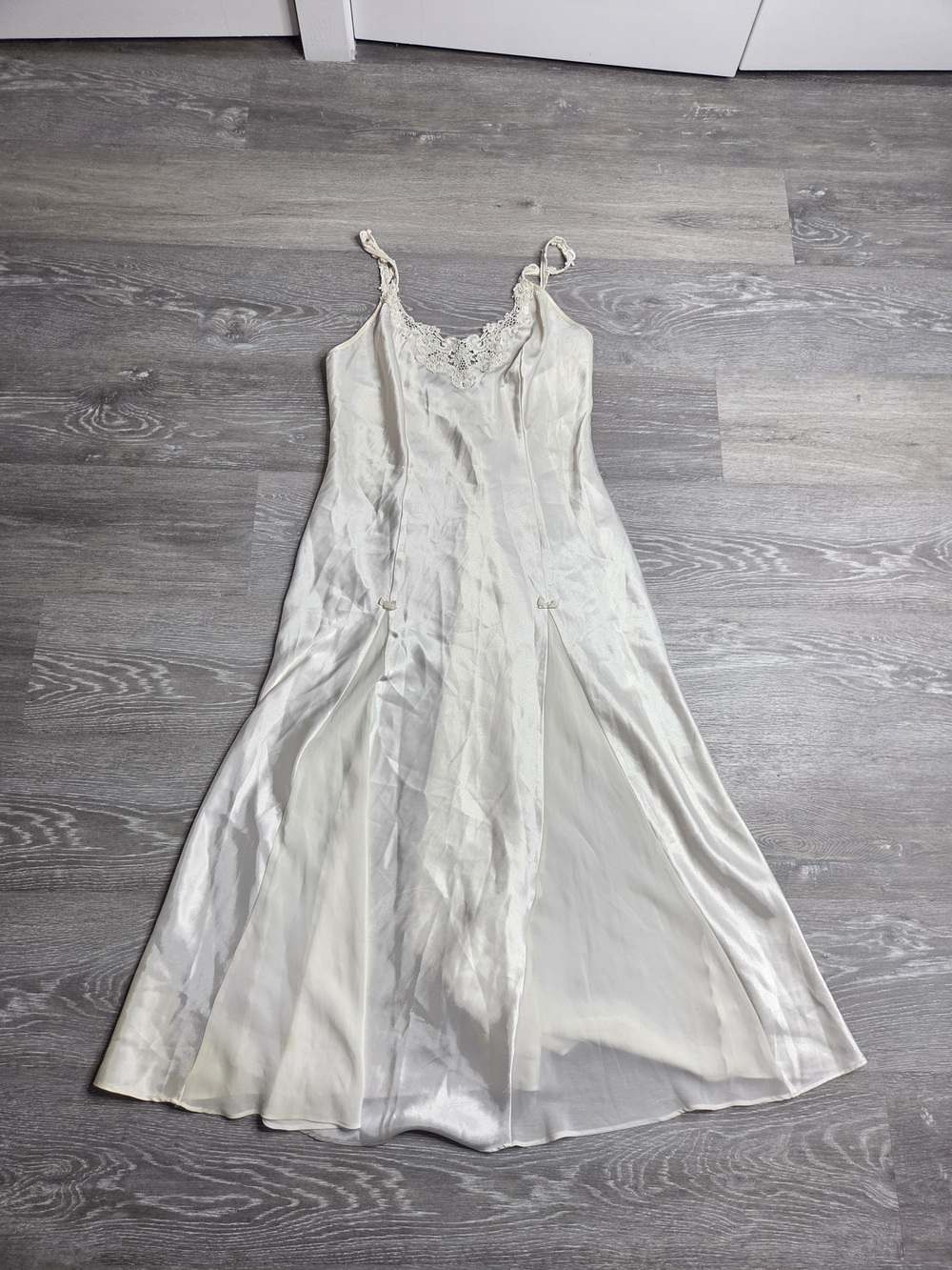 California Dynasty Vintage Off White Slip Dress Nightgown Women's Small